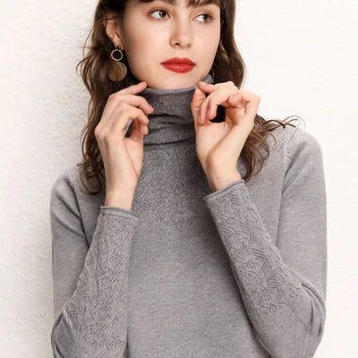 Cashmere Carved Knit Sweater