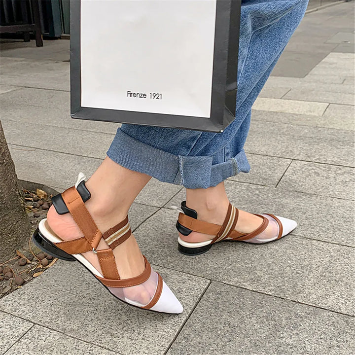 Mosaic Leather Slingbacks
