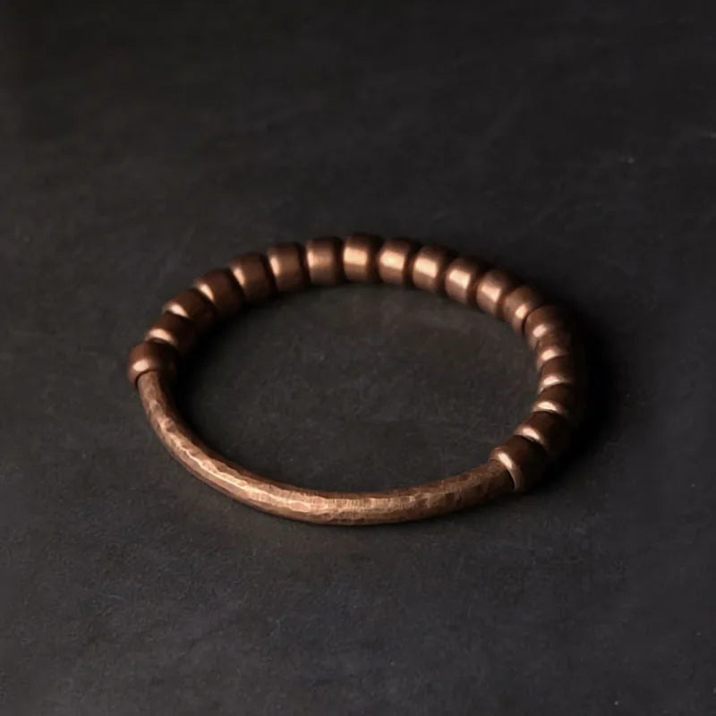 Patina Hammered Copper Bracelet