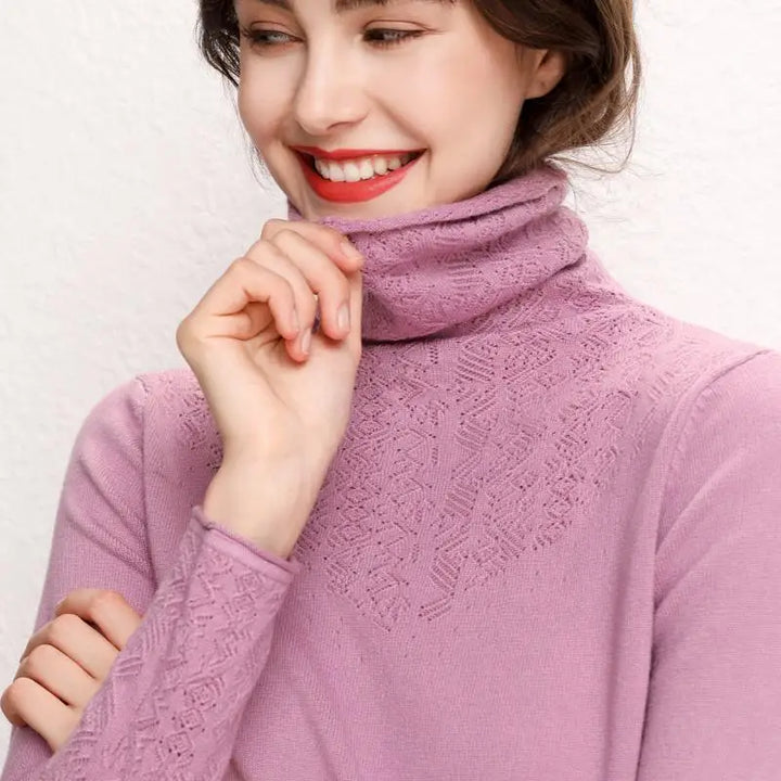 Cashmere Carved Knit Sweater