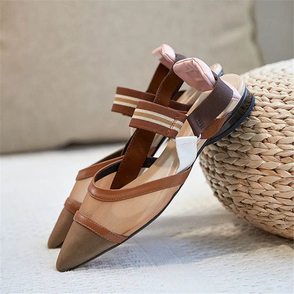 Mosaic Leather Slingbacks