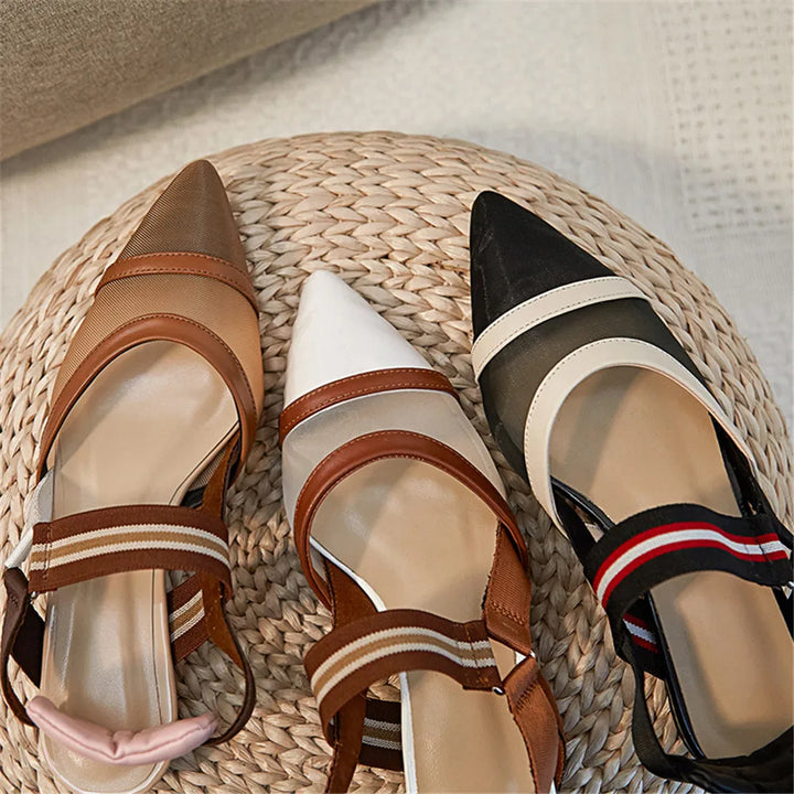 Mosaic Leather Slingbacks