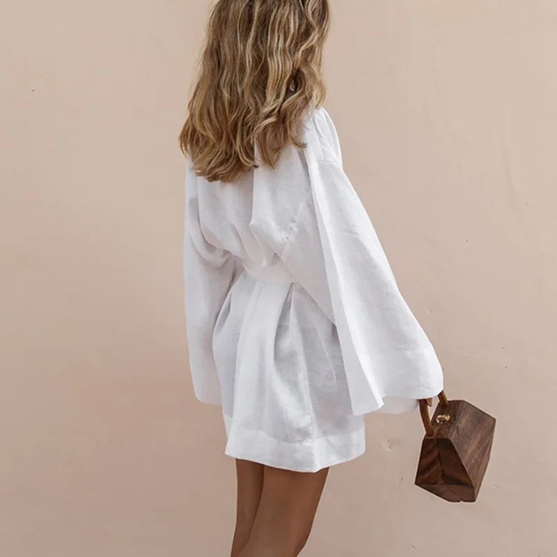 Amalfi Linen Wrap Robe