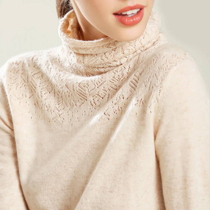 Cashmere Carved Knit Sweater