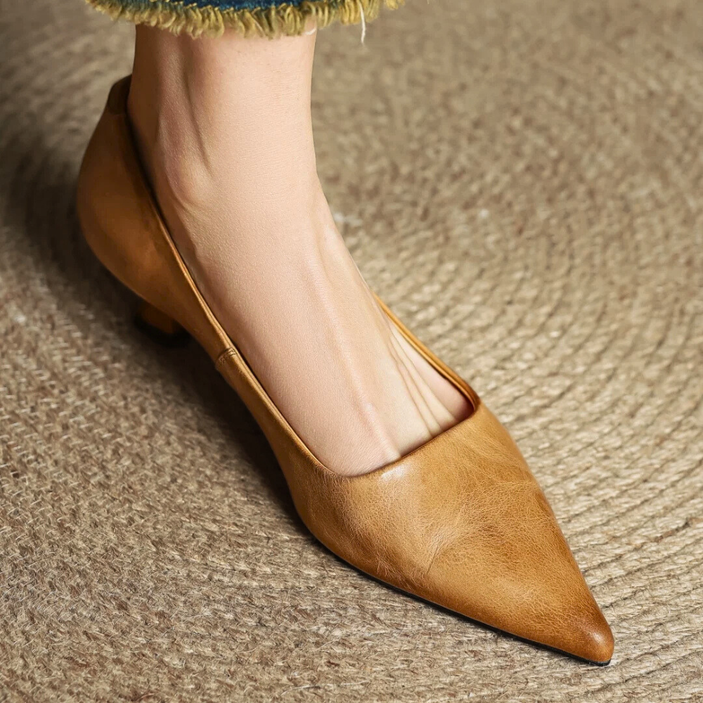 Italian Leather Court Pumps