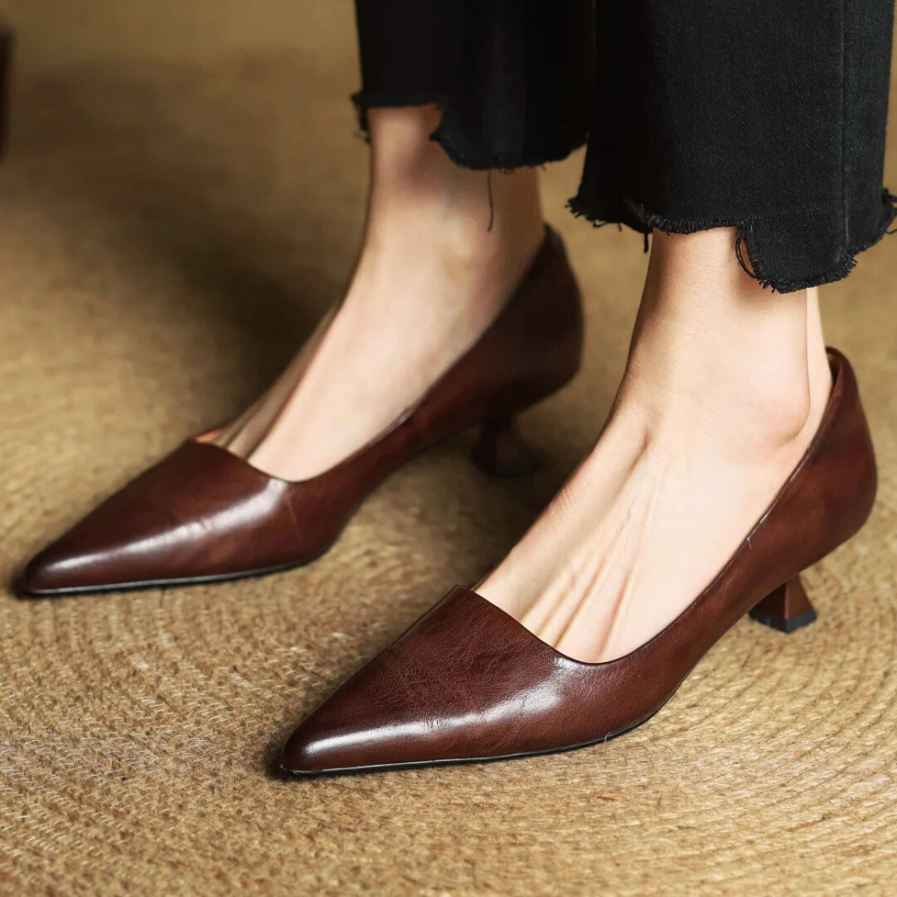 Italian Leather Court Pumps