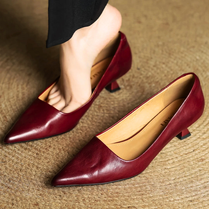 Italian Leather Court Pumps