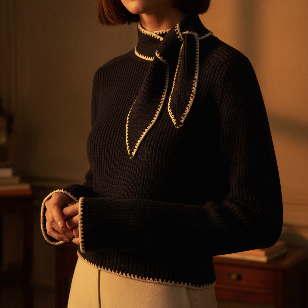 Margaux Tie Neck Sweater