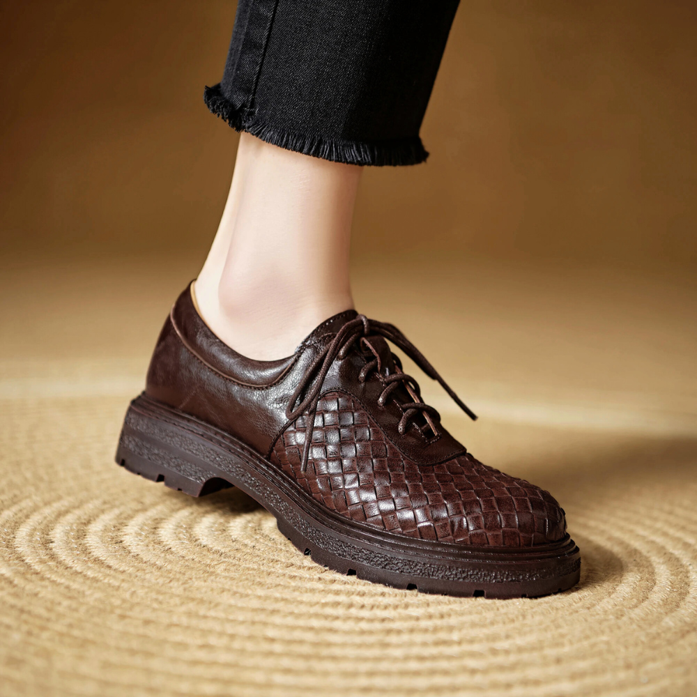 Noemi Woven Leather Oxfords
