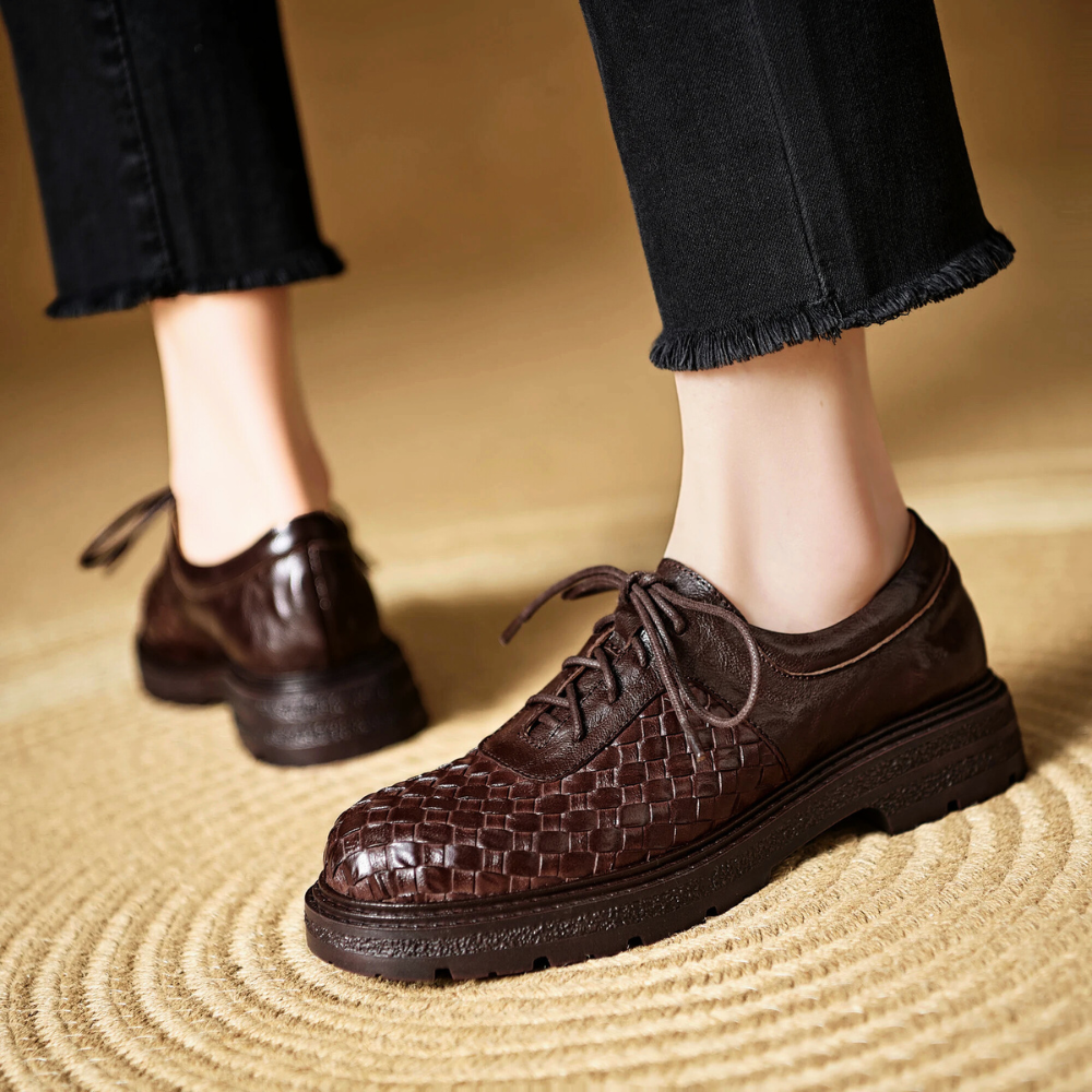 Noemi Woven Leather Oxfords