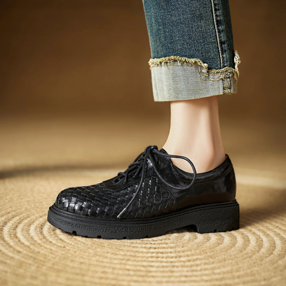 Noemi Woven Leather Oxfords