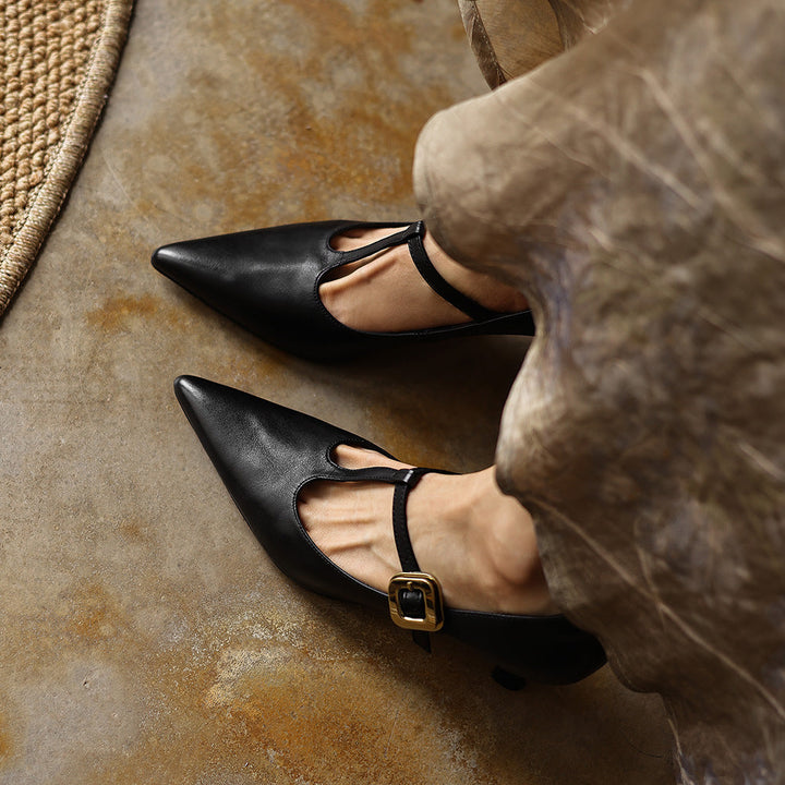 Serata Leather Heels