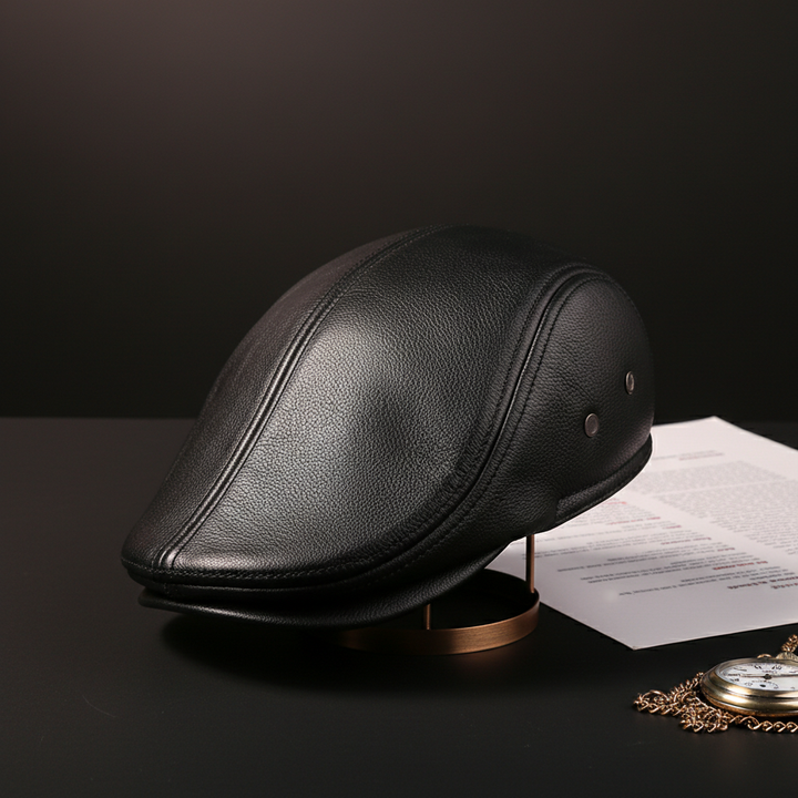 Oldridge Leather Flat Cap
