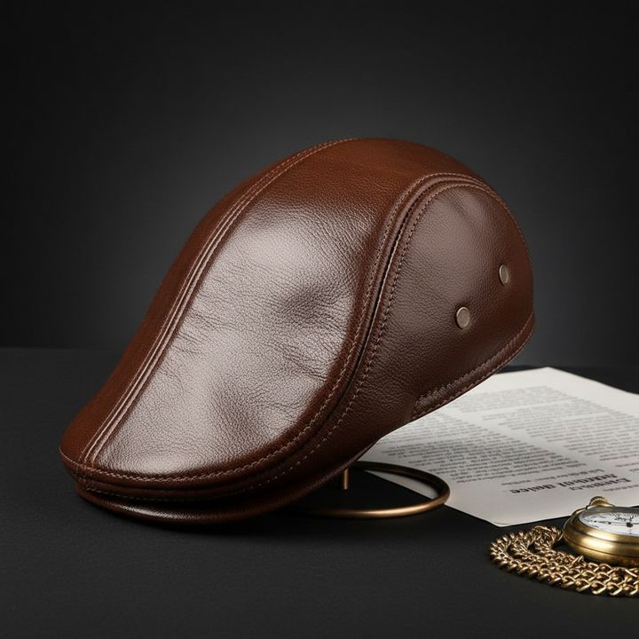 Oldridge Leather Flat Cap