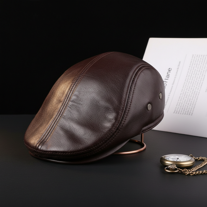 Oldridge Leather Flat Cap