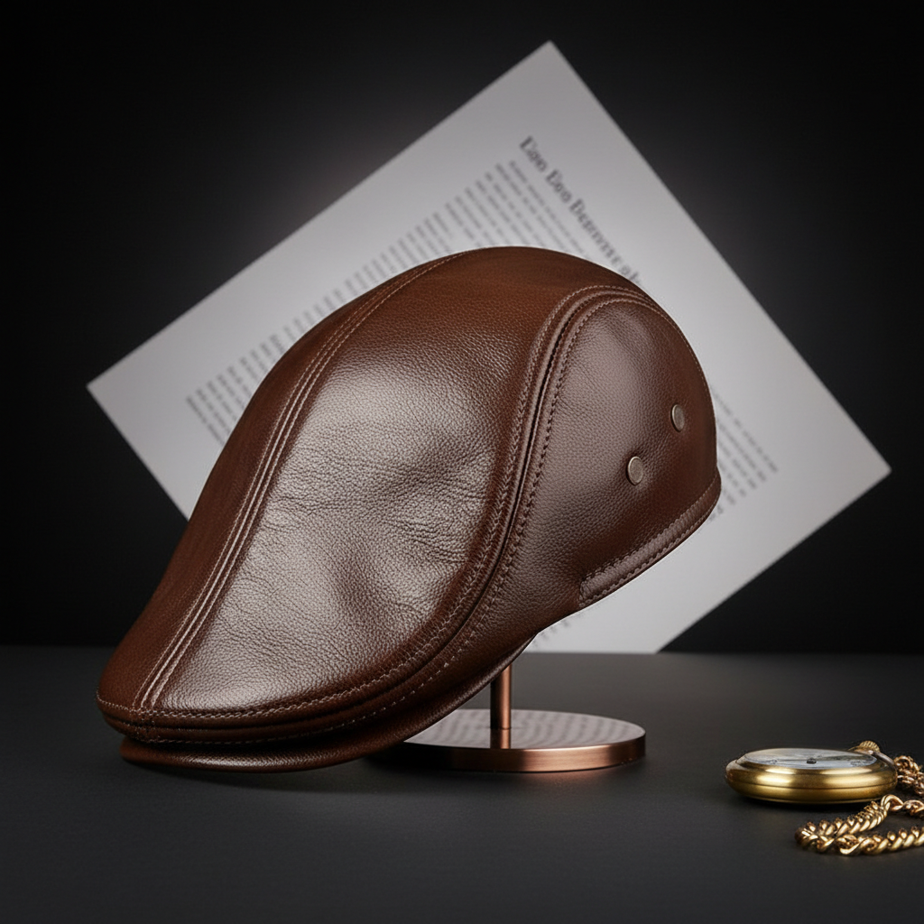Oldridge Leather Flat Cap