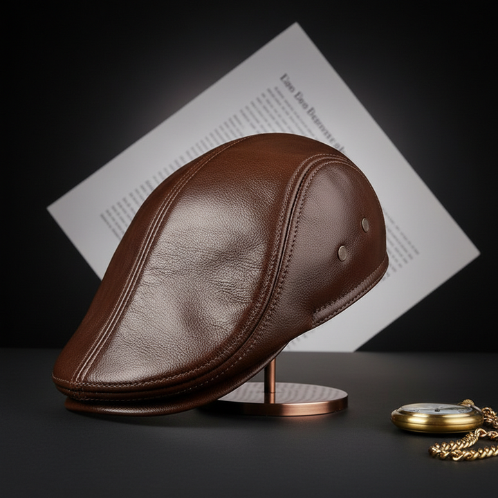 Oldridge Leather Flat Cap