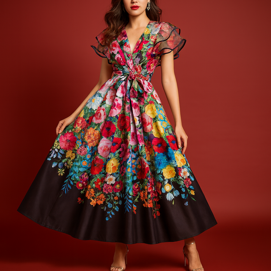 Painted Orchid Maxi Dress