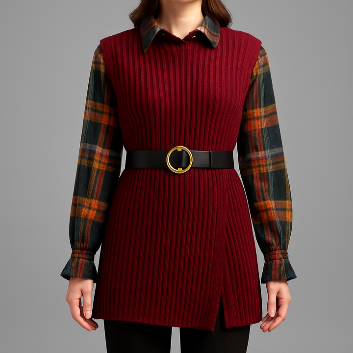 Plaid & Pleat 2 Piece Set