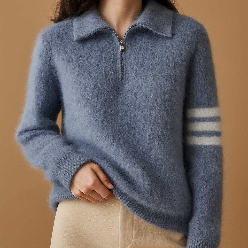 Renley Mink Cashmere Quarter Zip