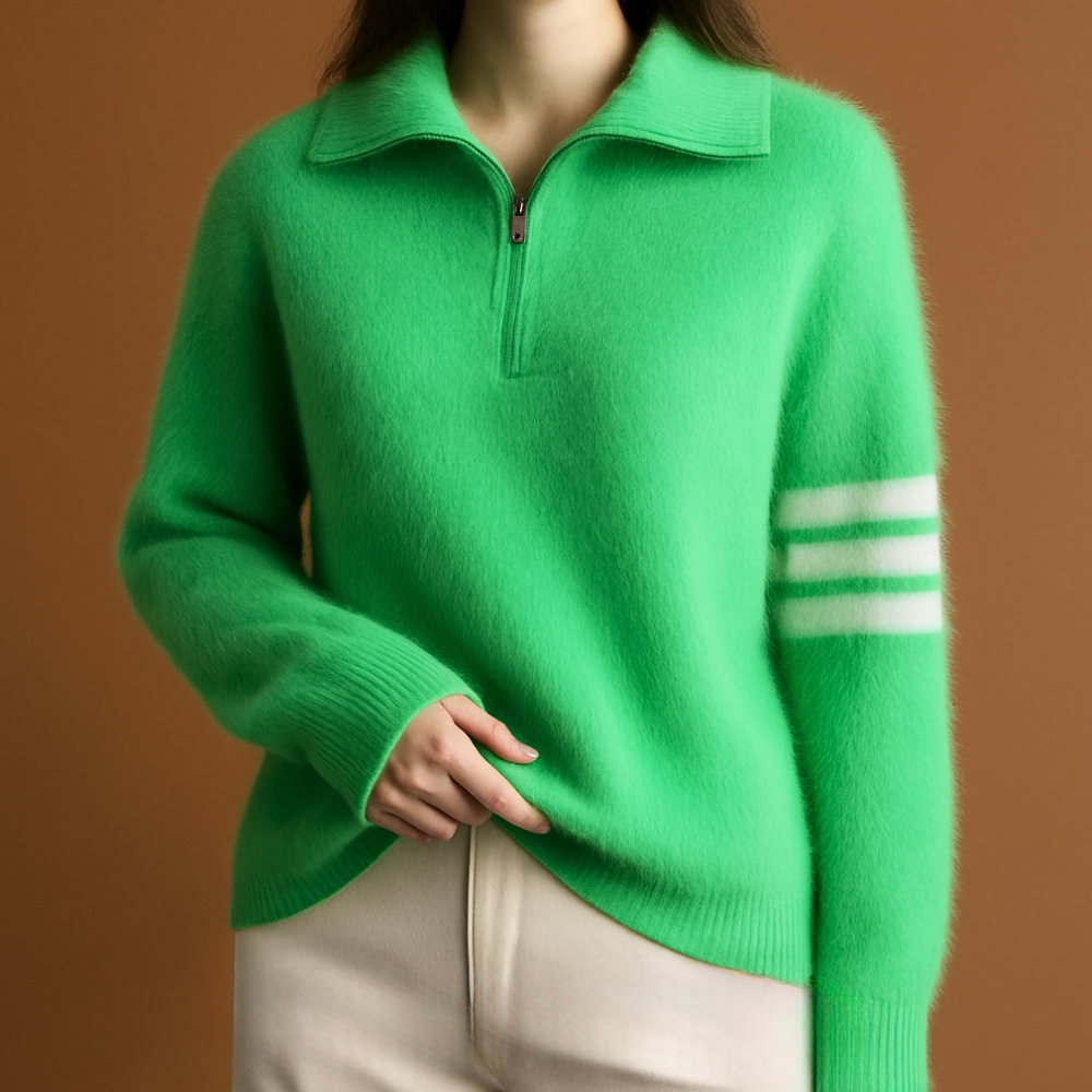 Renley Mink Cashmere Quarter Zip