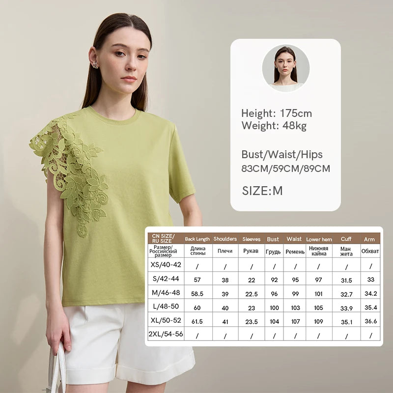 Pizzo Lace Shoulder Tee