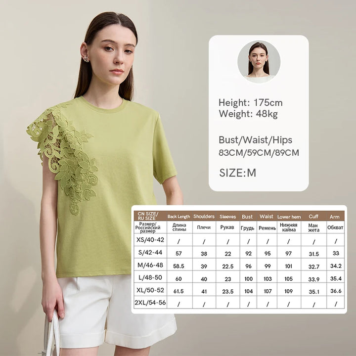Pizzo Lace Shoulder Tee
