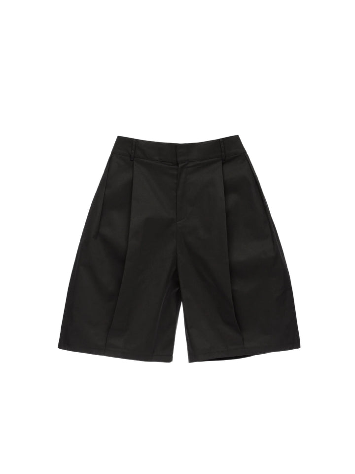 Pleated Wide-Leg Shorts