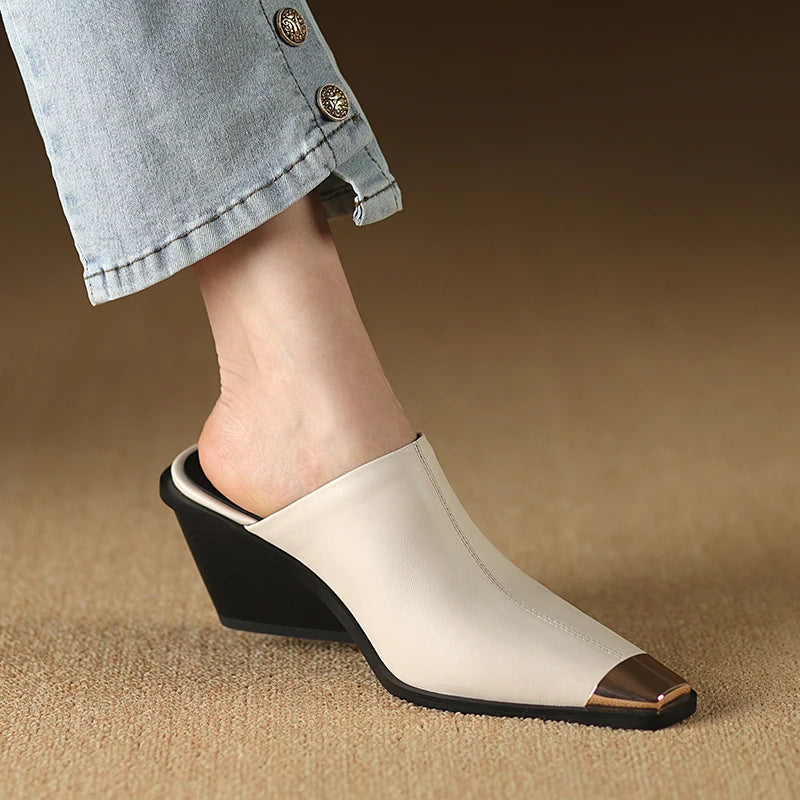 Vionette Leather Mules