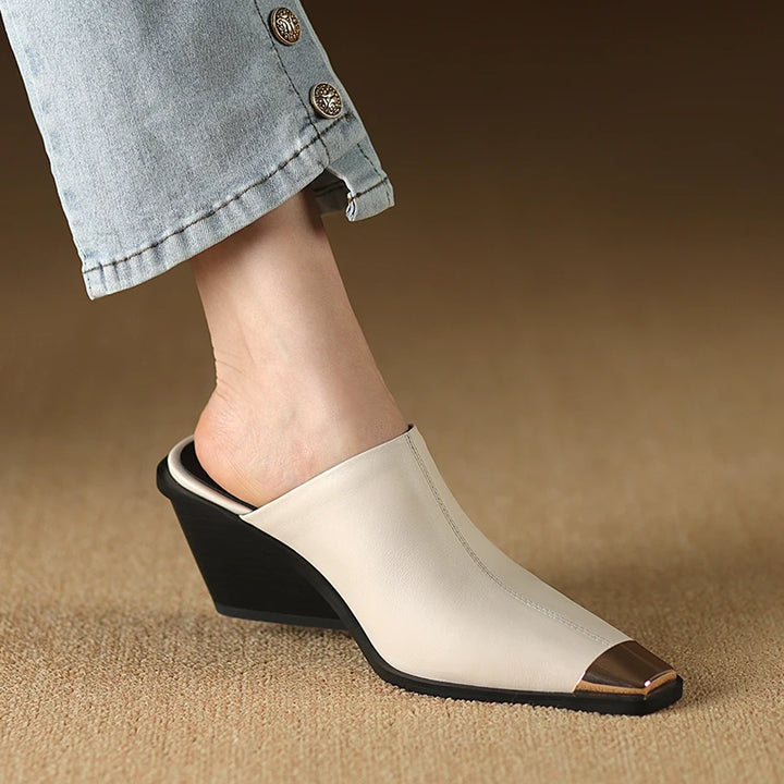 Vionette Leather Mules