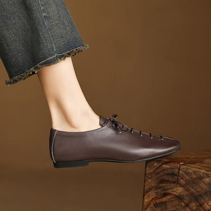 Cordella Square-Toe Leather Loafers