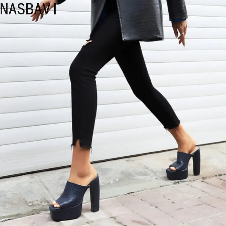 Trecce Woven Platform Mules