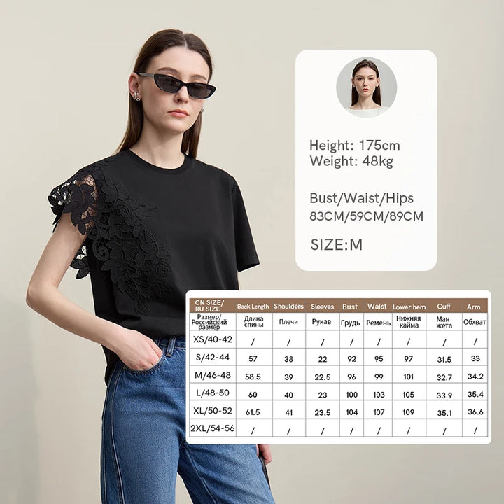 Pizzo Lace Shoulder Tee