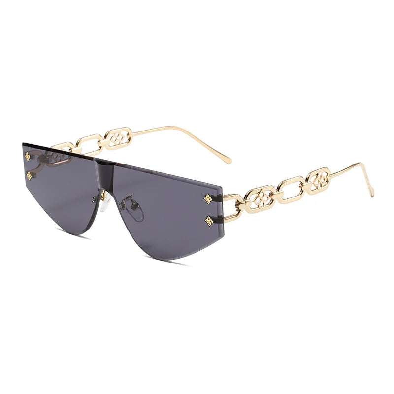 Catenina Chain-Temple Shield Sunglasses