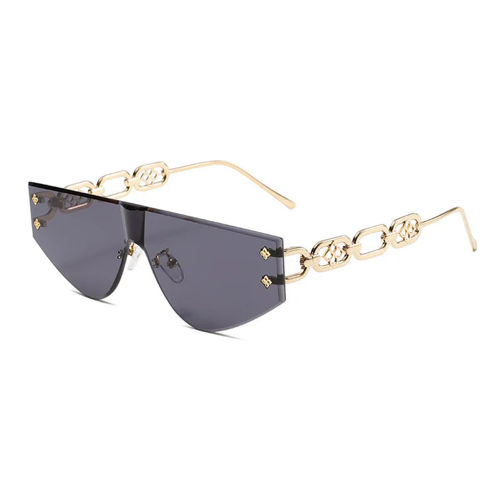 Catenina Chain-Temple Shield Sunglasses