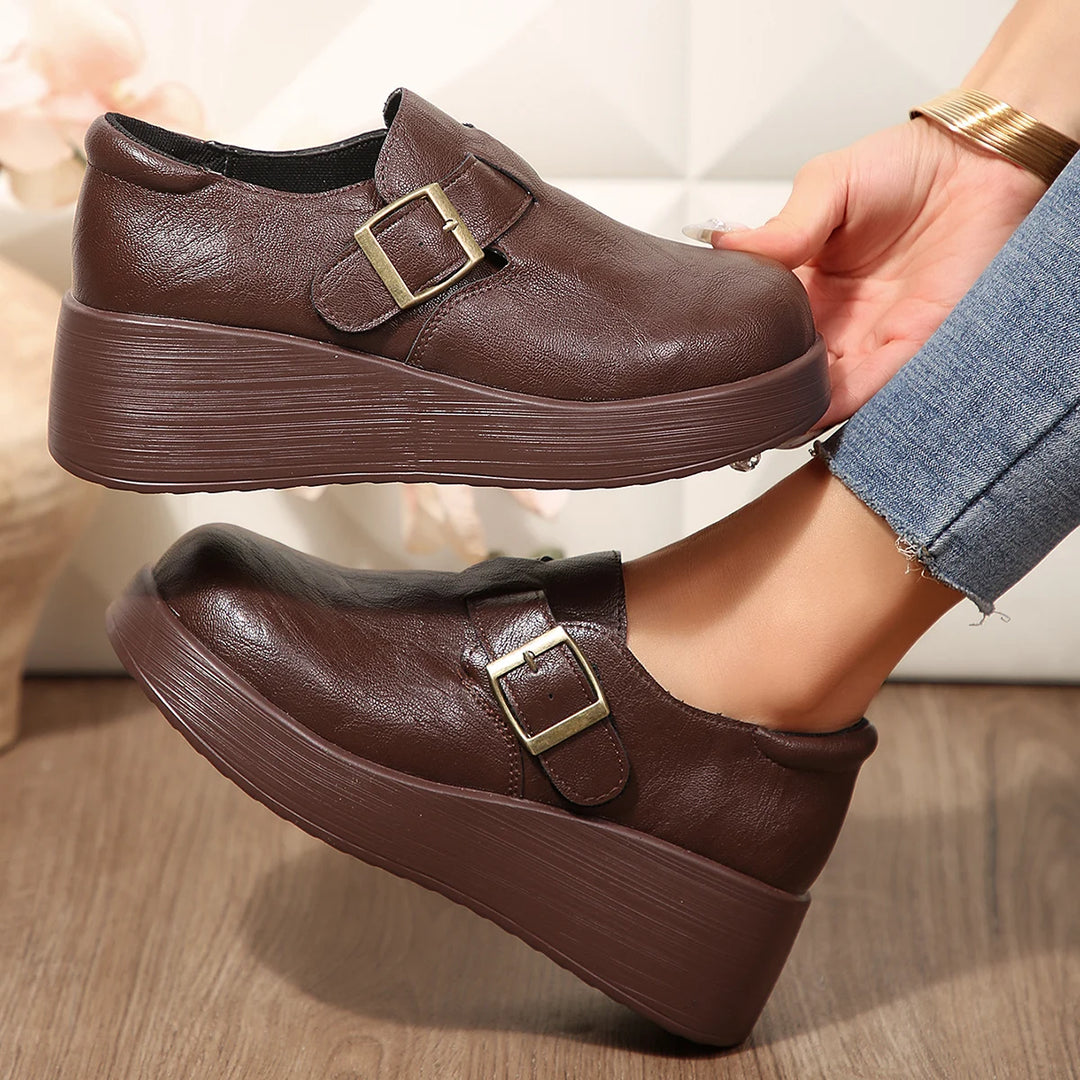 Fibbia Buckle Wedge Loafers