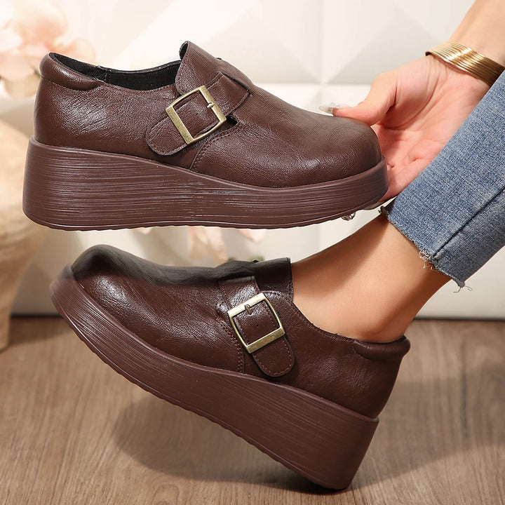 Fibbia Buckle Wedge Loafers