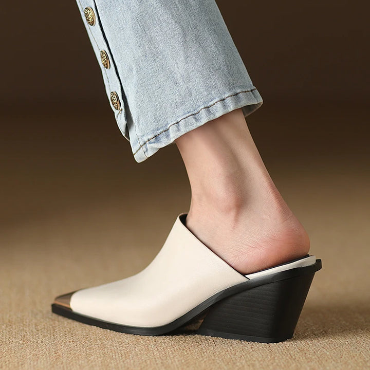 Vionette Leather Mules