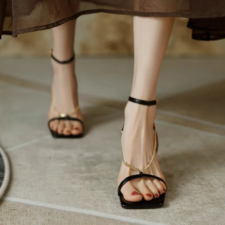 Cascata Chain-Drape Heeled Sandals