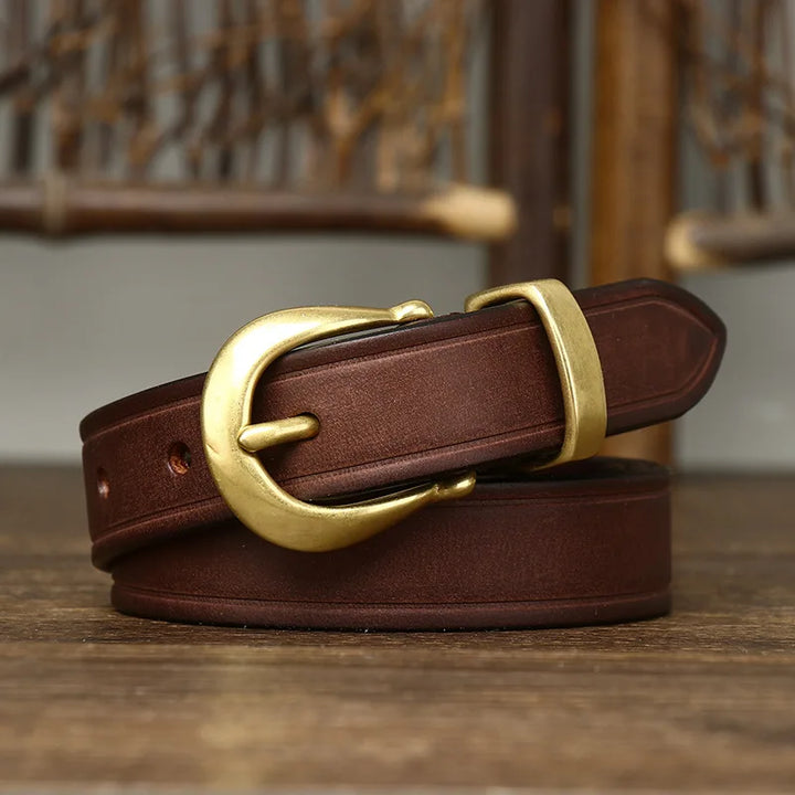 Harlow Brass Leather Belt