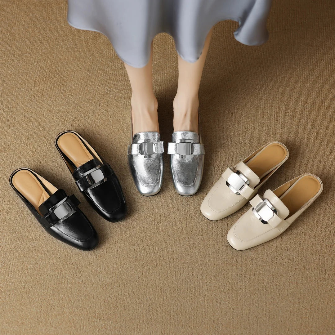 Silverkiss Leather Mules