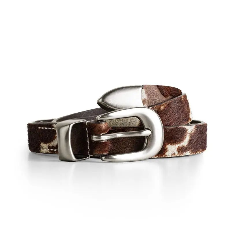 Brindle Slim Leather Belt