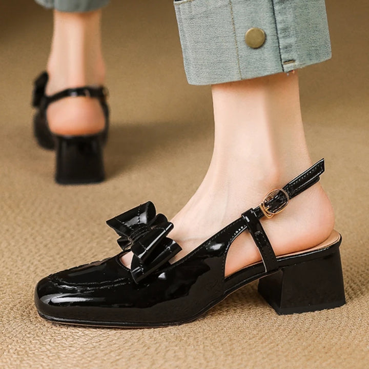 Valette Patent Bow Slingbacks