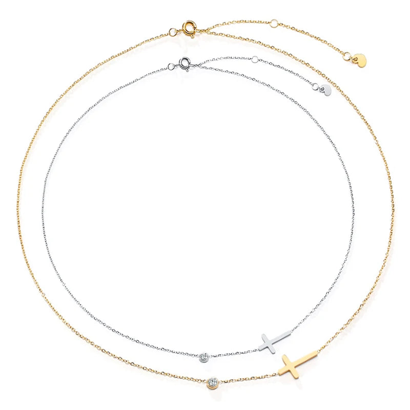 Quiet Faith Side Cross Necklace