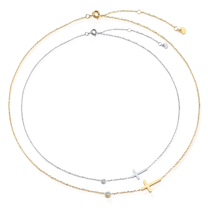 Quiet Faith Side Cross Necklace