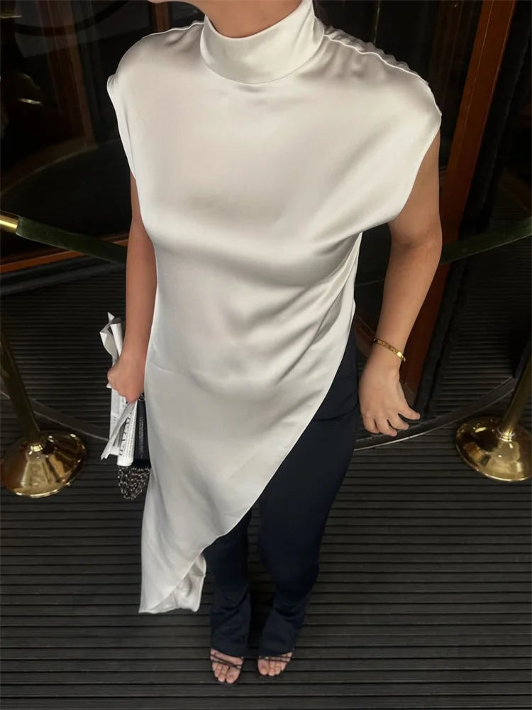 Ophira Satin Drape Top