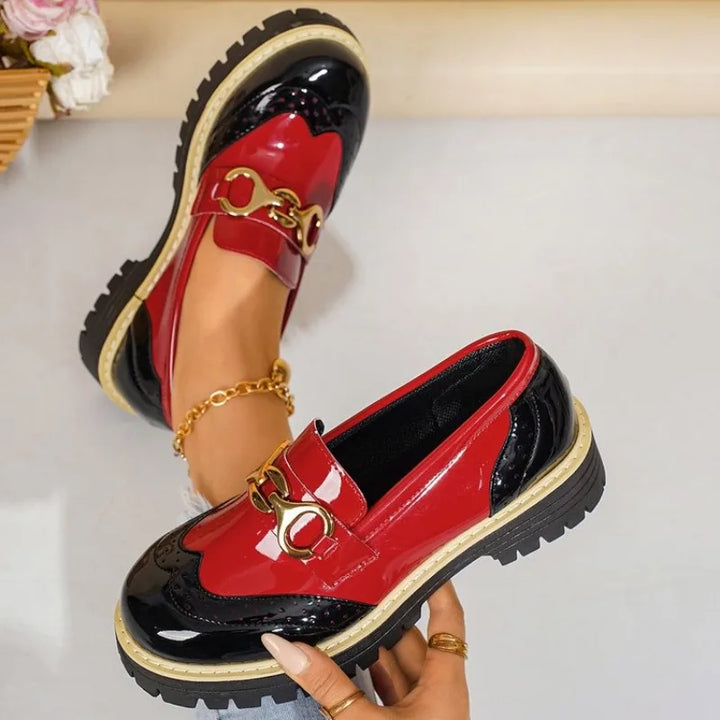 Bicolore Brogue Platform Loafers