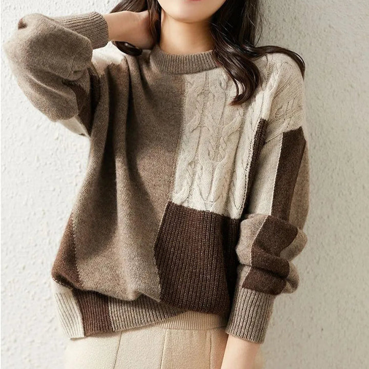 Intarsia Patchwork Sweater