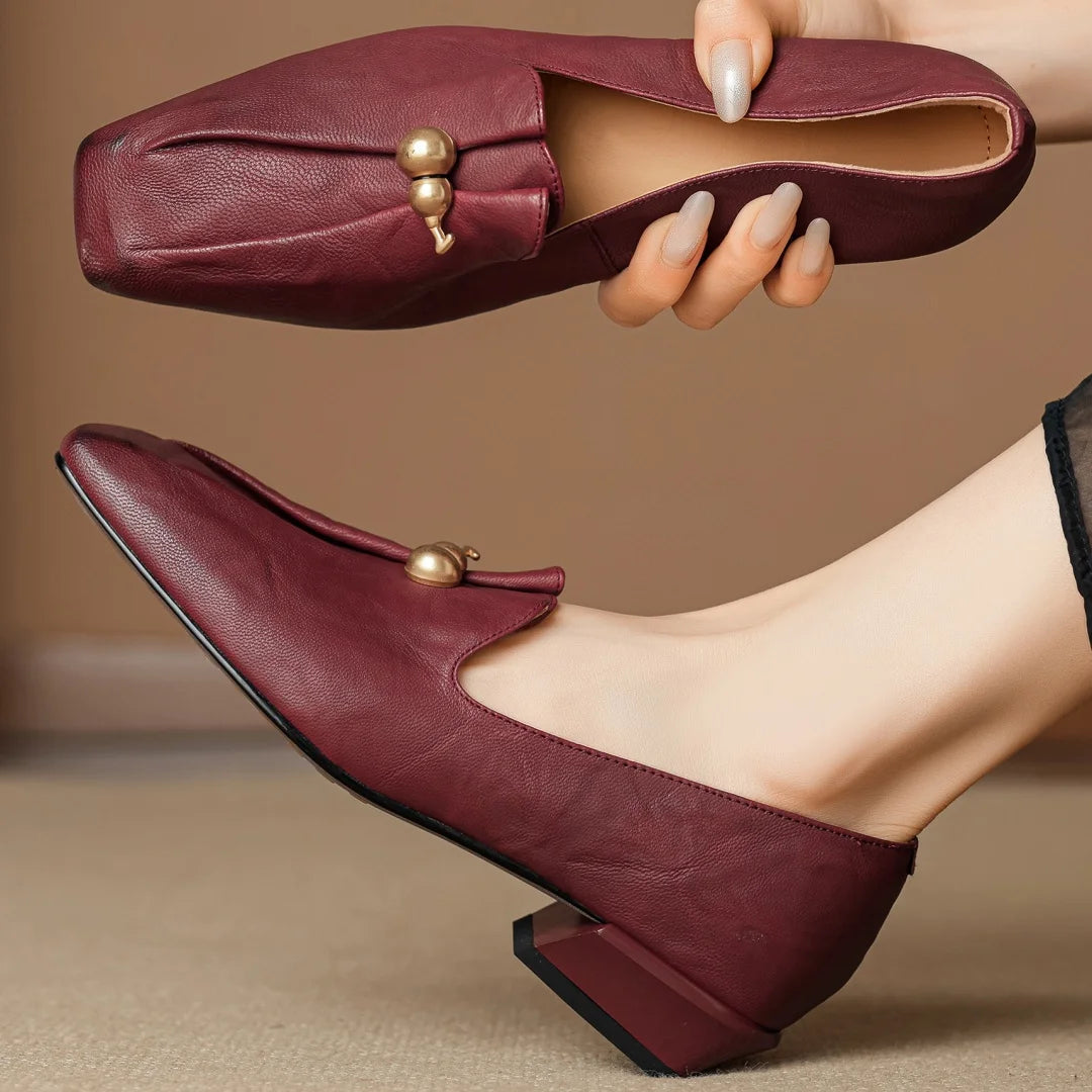 Zucchetta Gourd-Charm Square-Toe Loafers