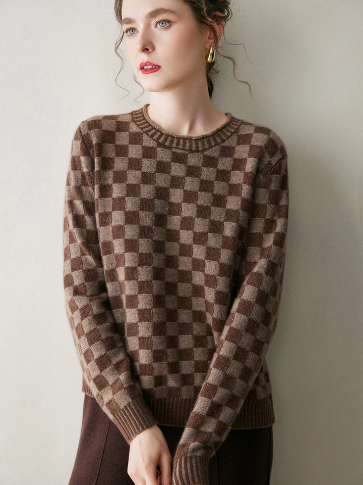 Claudette Check Cashmere Sweater